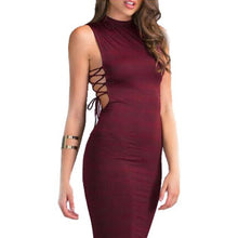 Women's Sleeveless Sexy Bandage Hollow Out Dresses Party Night Club Dress Vestidos Verano Mujer EF8