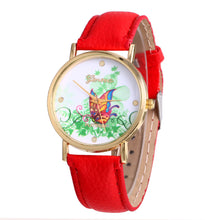 geneva butterfly flower print watch women ladies fashion dress quartz wrist Watch fast shipping EF8