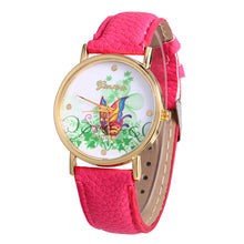 geneva butterfly flower print watch women ladies fashion dress quartz wrist Watch fast shipping EF8