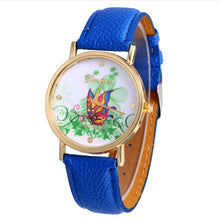 geneva butterfly flower print watch women ladies fashion dress quartz wrist Watch fast shipping EF8