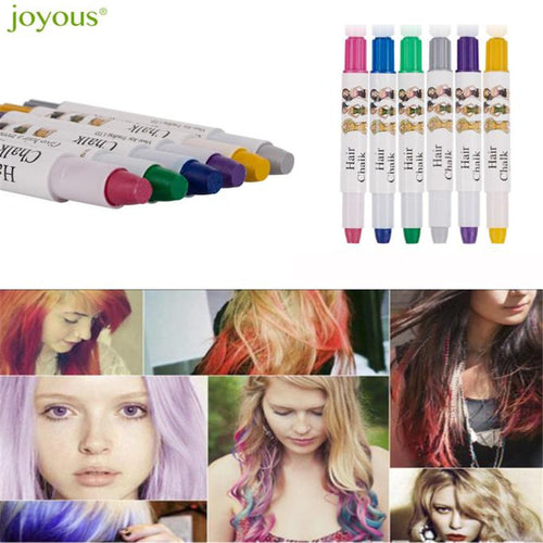 Joyous Metal Coloring Crayons One-time Hair Dye Hair Coloring Pen Hairdressing 6 Color Set Kit Party Graceful Women Cool Men EF8