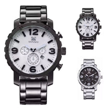 KANISHI Business Quartz watch Men sport Military Watches Men Stainless Steal Strap army wristwatch clock hours Complete EF8