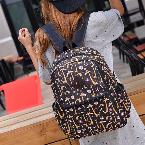 Korean Lovely Printing Canvas School Rucksack Youth Women Backpacks Shoulder Bag Fast Shipping EF8