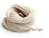Korean scarf women Warm Knit Neck Circle Wool Blend Cowl Snood Ring Scarves Long Scarf Shawl Wrap EF8