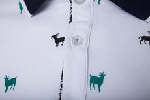 L-4XL  Men Short-sleeved Solid Polo Shirt Casual Dress Lapel Large Size Animal Print Men Pullover Polo EF8