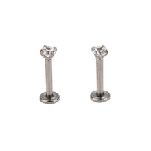 Labret Ring 16G surgical Stainless Steel Clear Crystal internally thread Lip Ring Piercing Star Labret Rings 2PCS EF8