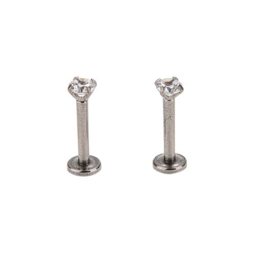 Labret Ring 16G surgical Stainless Steel Clear Crystal internally thread Lip Ring Piercing Star Labret Rings 2PCS EF8