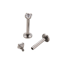 Labret Ring 16G surgical Stainless Steel Clear Crystal internally thread Lip Ring Piercing Star Labret Rings 2PCS EF8