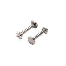 Labret Ring 16G surgical Stainless Steel Clear Crystal internally thread Lip Ring Piercing Star Labret Rings 2PCS EF8