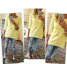 Ladies Beach Casual Tunics Women's Shirt 3 4 Sleeve Long Tops Women Cloth EF8
