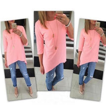 Ladies Beach Casual Tunics Women's Shirt 3 4 Sleeve Long Tops Women Cloth EF8