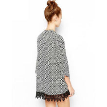 Ladies Vintage Flower Print Chiffon Blouse Women Tassel Kimono Cardigan Coat EF8
