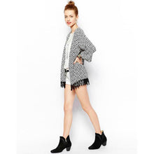 Ladies Vintage Flower Print Chiffon Blouse Women Tassel Kimono Cardigan Coat EF8