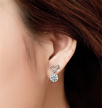 Lady Earrings Stud Butterfly Earrings Silver Plated Women Femal Cute Crystal Zircon Stud Earrings EF8