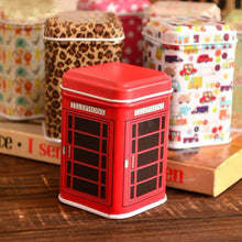 Leapard Telephone Style Kitchen Tea Candy Coin Storage Tin Box Metal Storage Box Organizer Jewelry Case EF8
