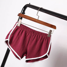 Leisure Women Cotton Sports Shorts Contrast Binding Side Split Elastic Waist Loose Casual Shorts Yo-Ga Short EF8