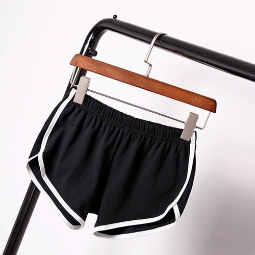 Leisure Women Cotton Sports Shorts Contrast Binding Side Split Elastic Waist Loose Casual Shorts Yo-Ga Short EF8