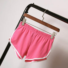 Leisure Women Cotton Sports Shorts Contrast Binding Side Split Elastic Waist Loose Casual Shorts Yo-Ga Short EF8
