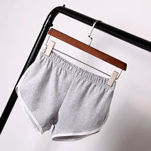 Leisure Women Cotton Sports Shorts Contrast Binding Side Split Elastic Waist Loose Casual Shorts Yo-Ga Short EF8