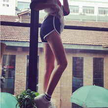 Leisure Women Cotton Sports Shorts Contrast Binding Side Split Elastic Waist Loose Casual Shorts Yo-Ga Short EF8
