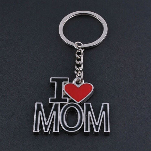 Letter I LOVE MOM keychains metal key rings lovely mother's day gift souvenir key chain personlized heart key holder EF8