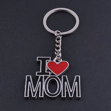 Letter I LOVE MOM keychains metal key rings lovely mother's day gift souvenir key chain personlized heart key holder EF8