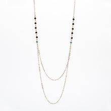 Long Layer Chain Lady Necklace Bohemian Beaded Plated Golden Necklace for Women Charming Women Double Layer Necklace EF8