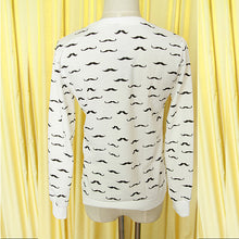 Loose Pullovers Hoody Women Long Sleeve O-Neck Mustache Print Cotton Warm Sweatshirts One Size EF8