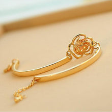 Love Heart Shape Women H  Hollow Out Rose Flower Crystal Bracelet H  Chain Gold Color Brace s EF8