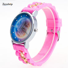 Lovely Kids Watches Star Sky Pattern Quartz Watch Children Students Girls Popular Ssilicone Strap Wristwatch Relogio Feminino EF8