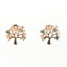 Lovely Small Tree Rhinestone Earings Faux Pearl Stud Earrings Gift For Lady White Purple Colors  EF8