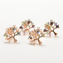 Lovely Small Tree Rhinestone Earings Faux Pearl Stud Earrings Gift For Lady White Purple Colors  EF8