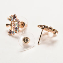 Lovely Small Tree Rhinestone Earings Faux Pearl Stud Earrings Gift For Lady White Purple Colors  EF8