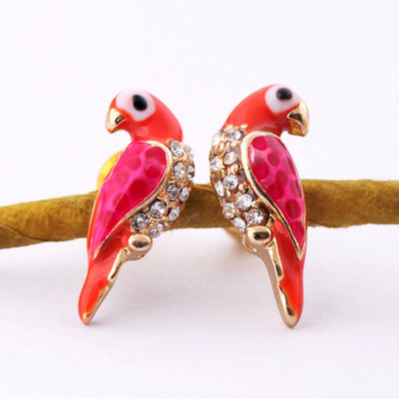 Loverly Animal Red Bird Ear For Women s Sale Charms Crystal Earrings EF8