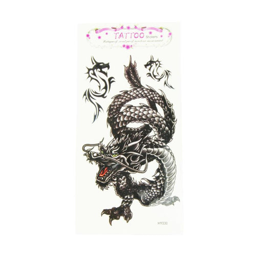 Low Stickers Metalic Tattoo Fashion black dragon waterproof tattoo stickers Type Beauty Body Art Temporary Tattoos EF8