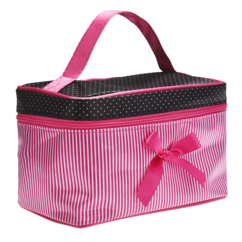 Low Women's Bag Square Bow Stripe Cosmetic Bag Big Lingerie Bra Underwear Dot Bags Travel Bag toiletry kits EF8