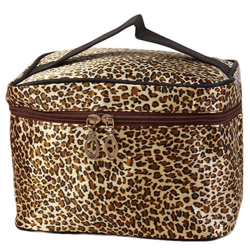 Lucky ZebraLeopard Print Cosmetic Bags Women Travel Makeup Bag Make Up Bags Tools /Fashion Women Bags EF8