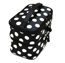 Lucky Fashion Women Makeup Bags Lady's Wave Dot Case Double Cosmetic Bag Tool Storage Toiletry Sac EF8
