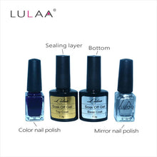 4pc / lot Mirror Effect Metal Multi-color Paint Topc oat Metal Nail Art Polish Woman Lady Makeup DIY Nail Art Tools Set EF8