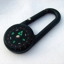 Luminous Night Light Hanging Key Ring Compass Multifunctional Camping Hiking Metal Zine Alloy Carabiner Mini Compass Keychain EF8