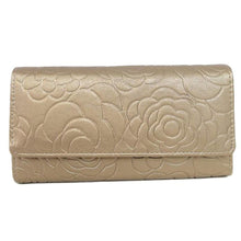 Luxury Elegant Fashion Lady Women Leather Clutch Wallet Rose Embossed Long Purse Card Holder EF8