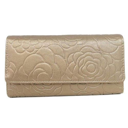 Luxury Elegant Fashion Lady Women Leather Clutch Wallet Rose Embossed Long Purse Card Holder EF8