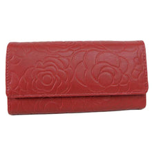 Luxury Elegant Fashion Lady Women Leather Clutch Wallet Rose Embossed Long Purse Card Holder EF8