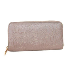 Luxury Elegant Women Lady Zipper Leather Clutch Wallet Rose Embossed Casual Long Purse Card Holder Wallet EF8