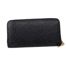Luxury Elegant Women Lady Zipper Leather Clutch Wallet Rose Embossed Casual Long Purse Card Holder Wallet EF8