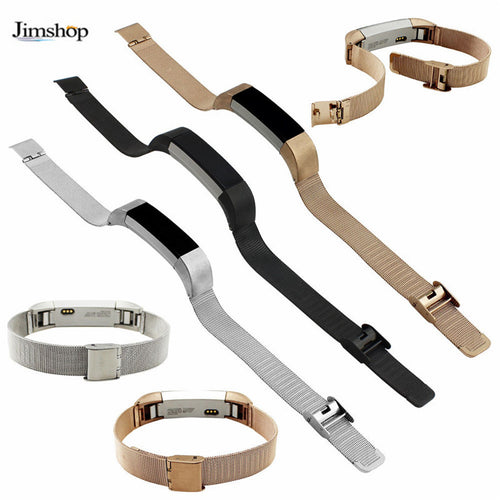Luxury Gold/Sliver/Black Milanese Stainless Steel Watch Band Strap Bracelet Adjustable Closure For Fitbit Alta Tracker EF8
