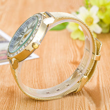 Luxury Mens Wristwatch Women Popular Gold Stainless Steel Band Crystal WristWatches Quartz Watch Bracelet Relogio EF8