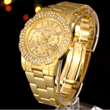 Luxury Women Men Unisex Stainless Steel Quartz Wrist Watch Gold EF8