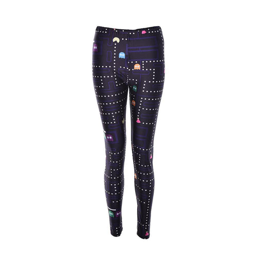 M-4XL Women Gym Pencil Pants Punk Stretchy Leggings Graphic Printed Leggings EF8
