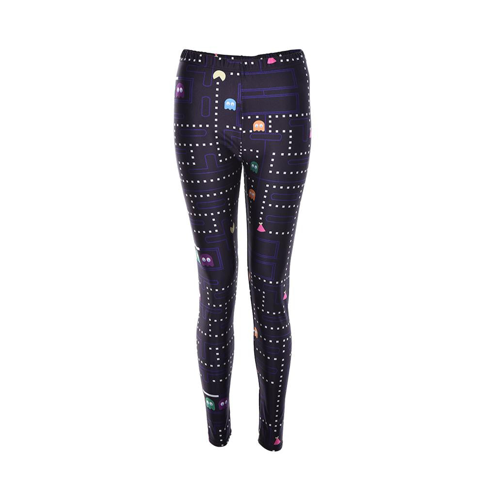 M-4XL Women Gym Pencil Pants Punk Stretchy Leggings Graphic Printed Leggings EF8
